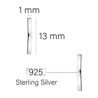 Hexagon Steck Creolen in 925 Silber
