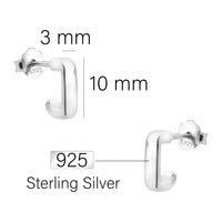 Quadrat Steck Creolen in 925 Silber