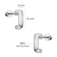 Quadrat Steck Creolen in 925 Silber