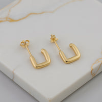 Quadrat Steck Creolen in 925 Silber