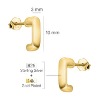 Quadrat Steck Creolen in 925 Silber