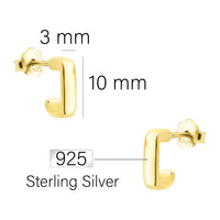 Quadrat Steck Creolen in 925 Silber