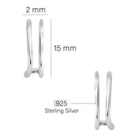 Doppel Steck Creolen in 925 Silber