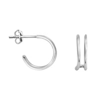 Doppel Steck Creolen in 925 Silber