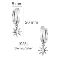 Stern Creolen in 925 Silber