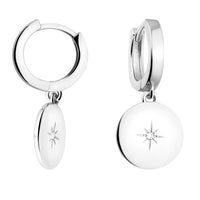 Sonne Creolen in 925 Silber