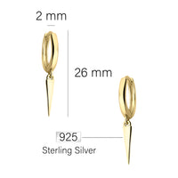 Spitze Creolen in 925 Silber