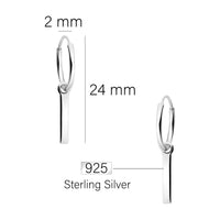 Stab Creolen in 925 Silber