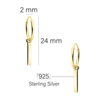 Stab Creolen in 925 Silber