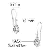 Oval Ohrhänger in 925 Silber