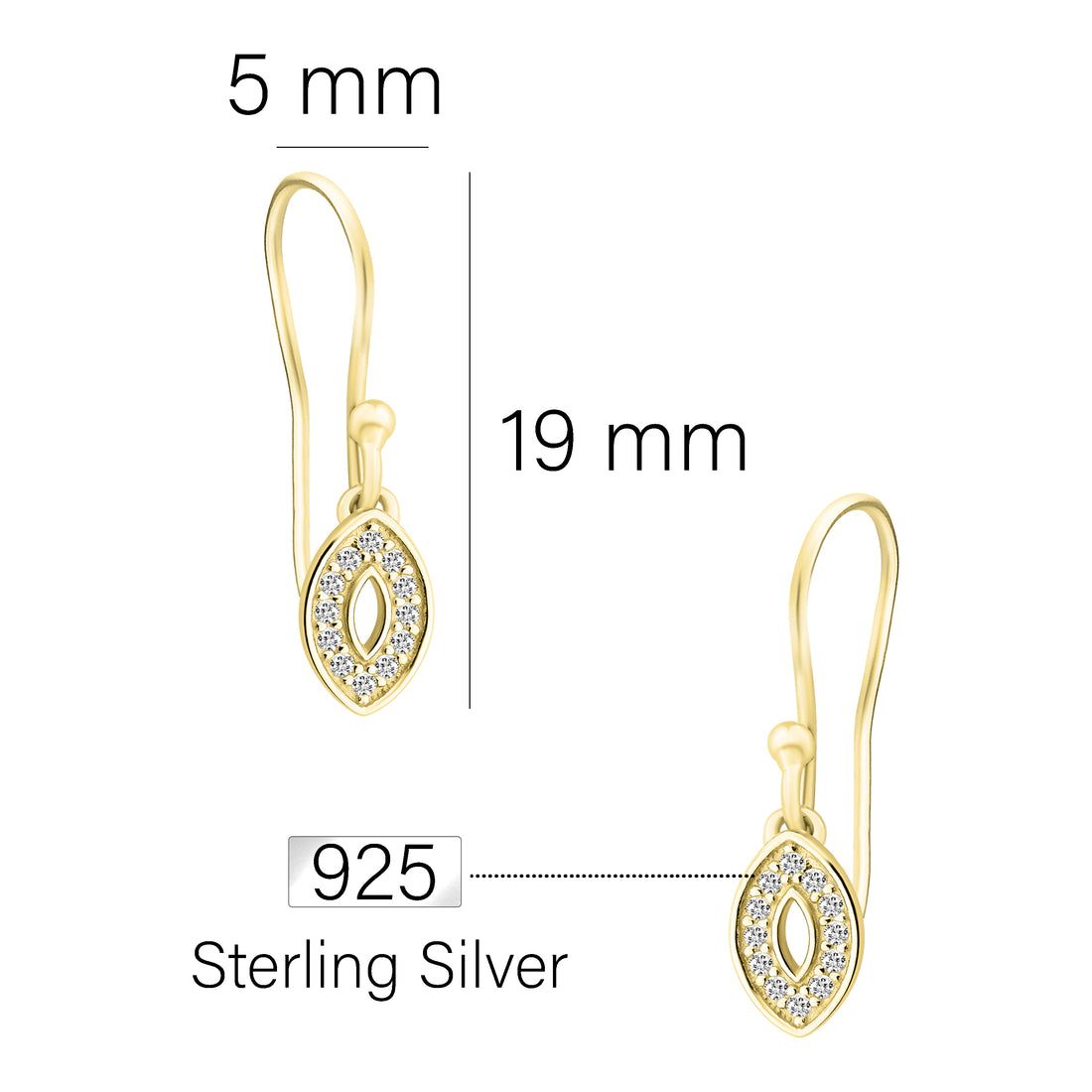 Oval Ohrhänger in 925 Silber