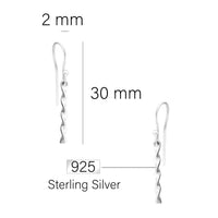Verdreht Ohrhänger in 925 Silber