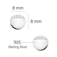 Maßenansicht von Kreis Ohrstecker in 925 Silber von Sofia Milani - E1560