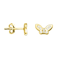 Haupt- und Seitenansicht von Schmetterling Ohrstecker in 925 Silber von Sofia Milani - E1567