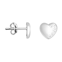 Haupt- und Seitenansicht von Herz Ohrstecker in 925 Silber von Sofia Milani - E1568