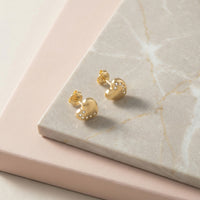 CloseUp von Herz Ohrstecker in 925 Silber von Sofia Milani - E1569