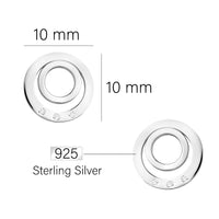 Maßenansicht von Kreis Ohrstecker in 925 Silber von Sofia Milani - E1572