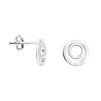 Haupt- und Seitenansicht von Kreis Ohrstecker in 925 Silber von Sofia Milani - E1572