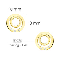 Maßenansicht von Kreis Ohrstecker in 925 Silber von Sofia Milani - E1573