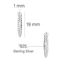 Maßenansicht von Kugeln Creolen in 925 Silber von Sofia Milani - E1574