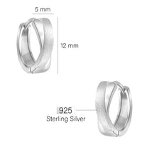 Maßenansicht von Gebürstet Creolen in 925 Silber von Sofia Milani - E1576