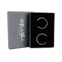Boxansicht von Glieder Steck Creolen in 925 Silber von Sofia Milani - E1582