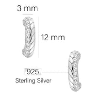 Maßenansicht von Zirkonia Steck Creolen in 925 Silber von Sofia Milani - E1586