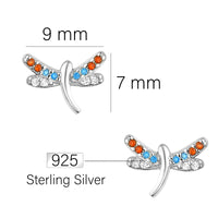Maßenansicht von Libellen Ohrstecker in 925 Silber von Sofia Milani - E1590