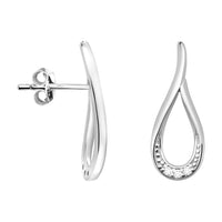 Haupt- und Seitenansicht von Oval Ohrstecker in 925 Silber von Sofia Milani - E1596