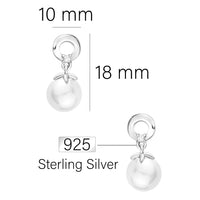 Maßenansicht von Kreis Perlen Ohrhänger in 925 Silber von Sofia Milani - E1598