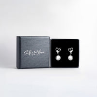 Boxansicht von Herz Perle Ohrhänger in 925 Silber von Sofia Milani - E1600