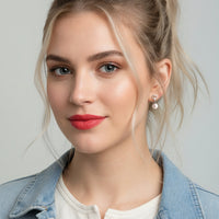 Modelansicht von Herz Perle Ohrhänger in 925 Silber von Sofia Milani - E1600