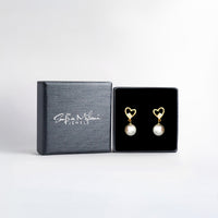 Boxansicht von Herz Perle Ohrhänger in 925 Silber von Sofia Milani - E1601