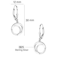 Maßenansicht von Kreis Ohrhänger in 925 Silber von Sofia Milani - E1602