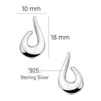 Maßenansicht von Gebogen Ohrstecker in 925 Silber von Sofia Milani - E1604