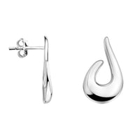 Haupt- und Seitenansicht von Gebogen Ohrstecker in 925 Silber von Sofia Milani - E1604