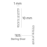Maßenansicht von Creolen Steck Creolen in 925 Silber von Sofia Milani - E1610