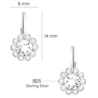 Maßenansicht von Blumen Ohrhänger in 925 Silber von Sofia Milani - E1616