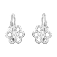 Haupt- und Seitenansicht von Blumen Ohrhänger in 925 Silber von Sofia Milani - E1618