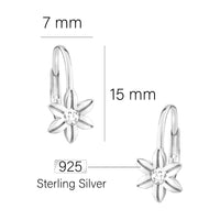 Maßenansicht von Blumen Ohrhänger in 925 Silber von Sofia Milani - E1620