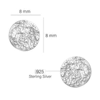 Maßenansicht von Gehämmerter Kreis Ohrstecker in 925 Silber von Sofia Milani - E1625