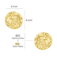 Maßenansicht von Gehämmerter Kreis Ohrstecker in 925 Silber von Sofia Milani - E1625