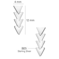 Maßenansicht von Pfeil Ohrstecker in 925 Silber von Sofia Milani - E1628