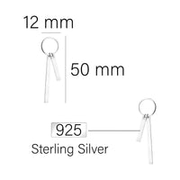 Maßenansicht von Kreis Stab Ohrhänger in 925 Silber von Sofia Milani - E1632