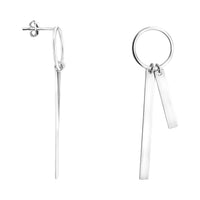 Haupt- und Seitenansicht von Kreis Stab Ohrhänger in 925 Silber von Sofia Milani - E1632