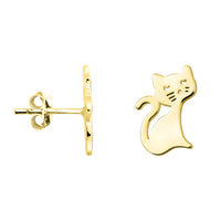 Haupt- und Seitenansicht von Katzen Ohrstecker in 925 Silber von Sofia Milani - E1645