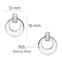 Maßenansicht von Kreis Ohrstecker in 925 Silber von Sofia Milani - E1646