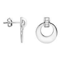 Haupt- und Seitenansicht von Kreis Ohrstecker in 925 Silber von Sofia Milani - E1646
