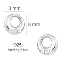 Maßenansicht von Kreis Ohrstecker in 925 Silber von Sofia Milani - E1656