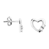 Haupt- und Seitenansicht von Herz Ohrstecker in 925 Silber von Sofia Milani - E1658